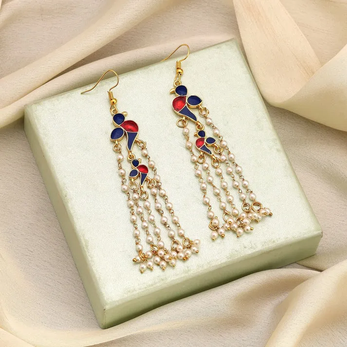 Dangler Meenakari Enamel Earrings-blue-2.webp
