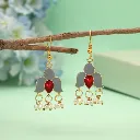 Flower Design Meenakari Earrings-grey2.webp