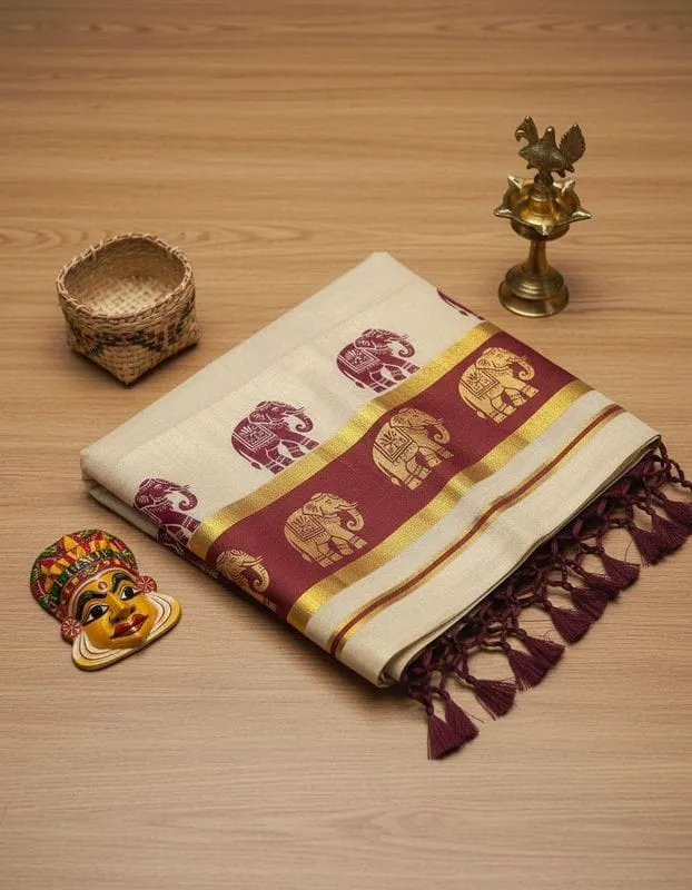 Kerala Handloom Set Saree/2642K