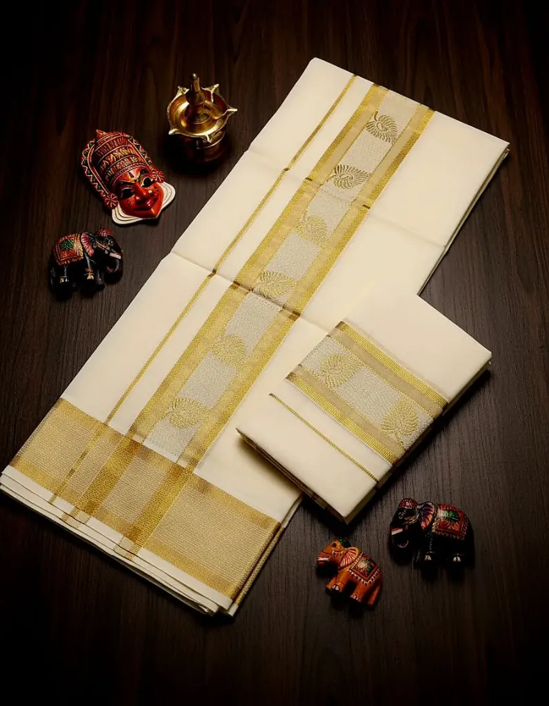 Kerala Handloom Set Mundu/4830 (Design 1)