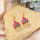 Flower Design Meenakari Earrings