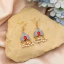 Flower Design Meenakari Earrings