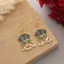 Lotus Design Meenakari Earrings