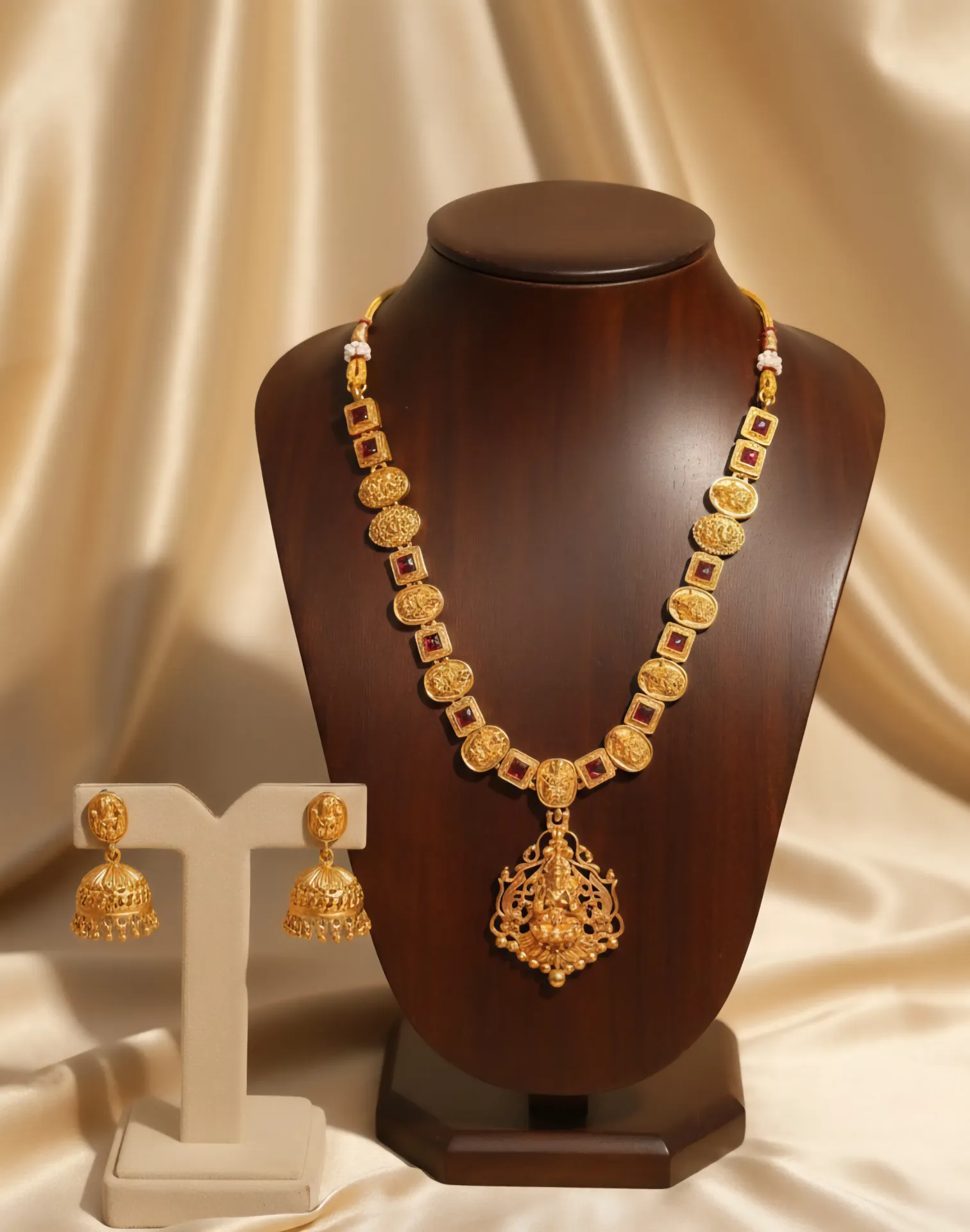 Antique Ruby Charm Choker Set