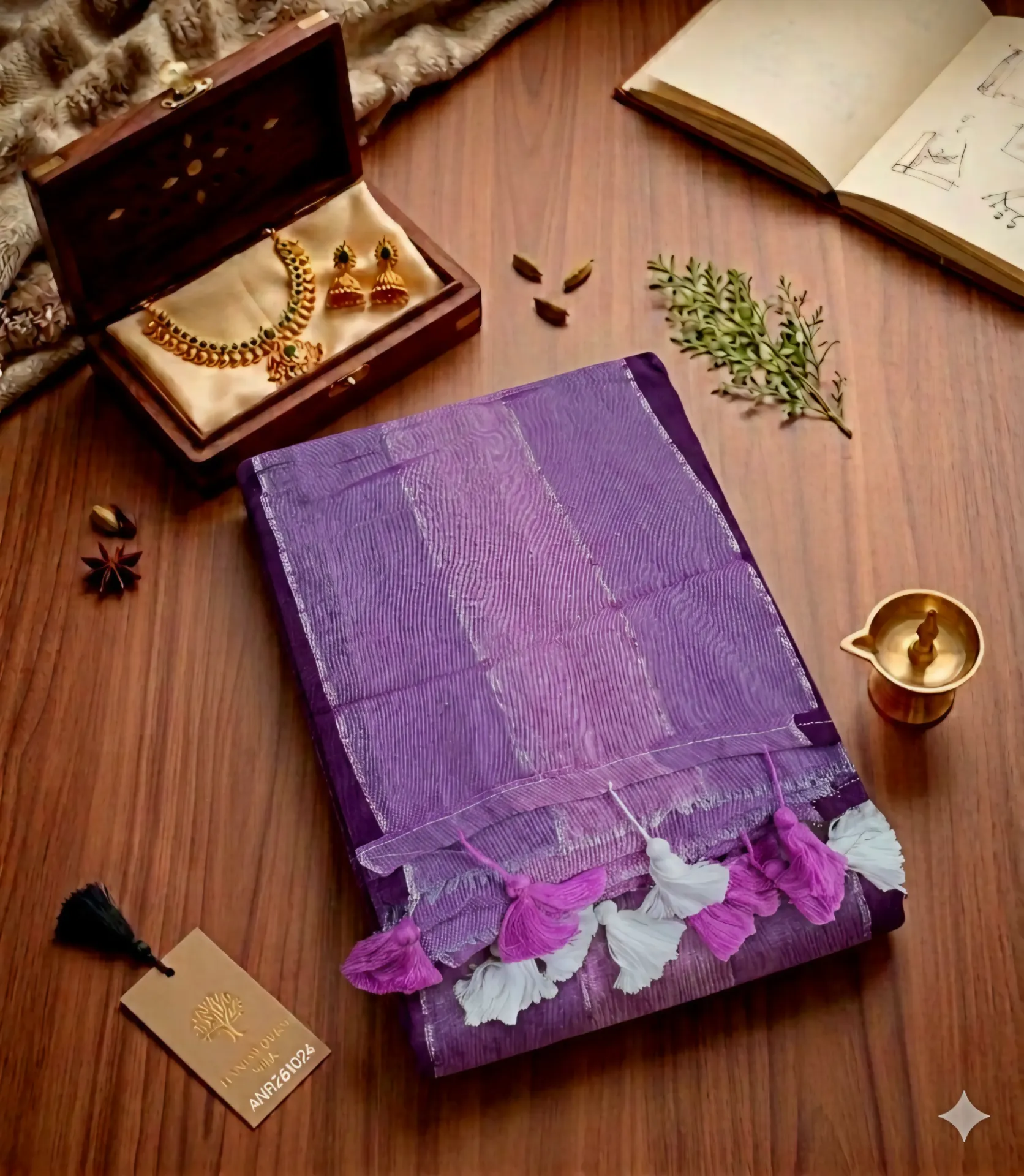 Lilac Shimmer Saree