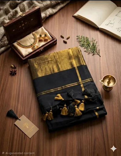 Midnight Gold Saree