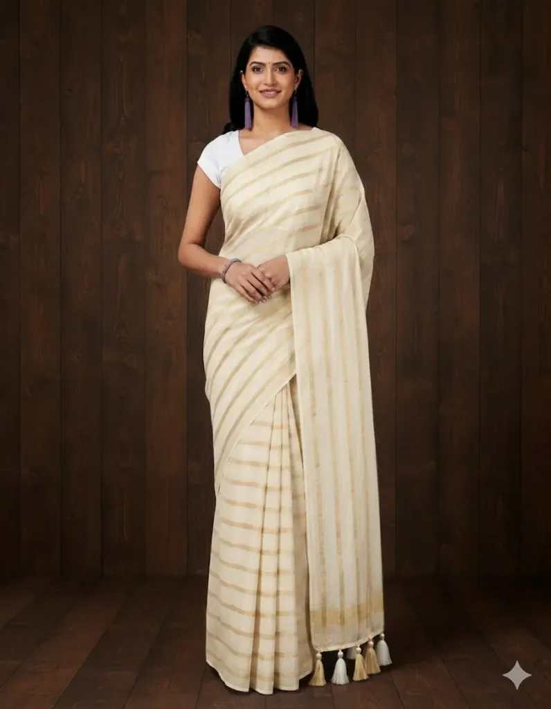 Golden Stripe Saree