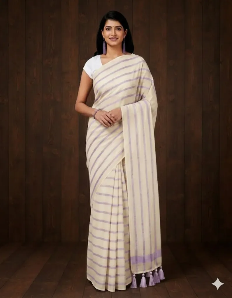 Purple Stripe Saree