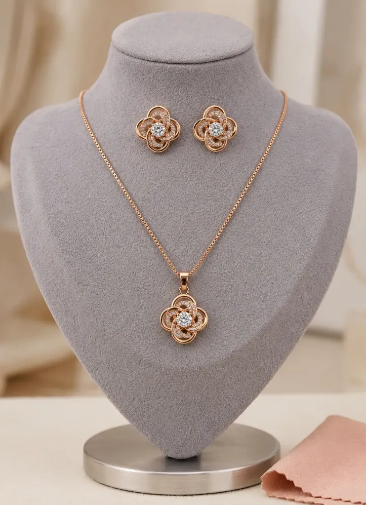Rosé Blossom Necklace Set