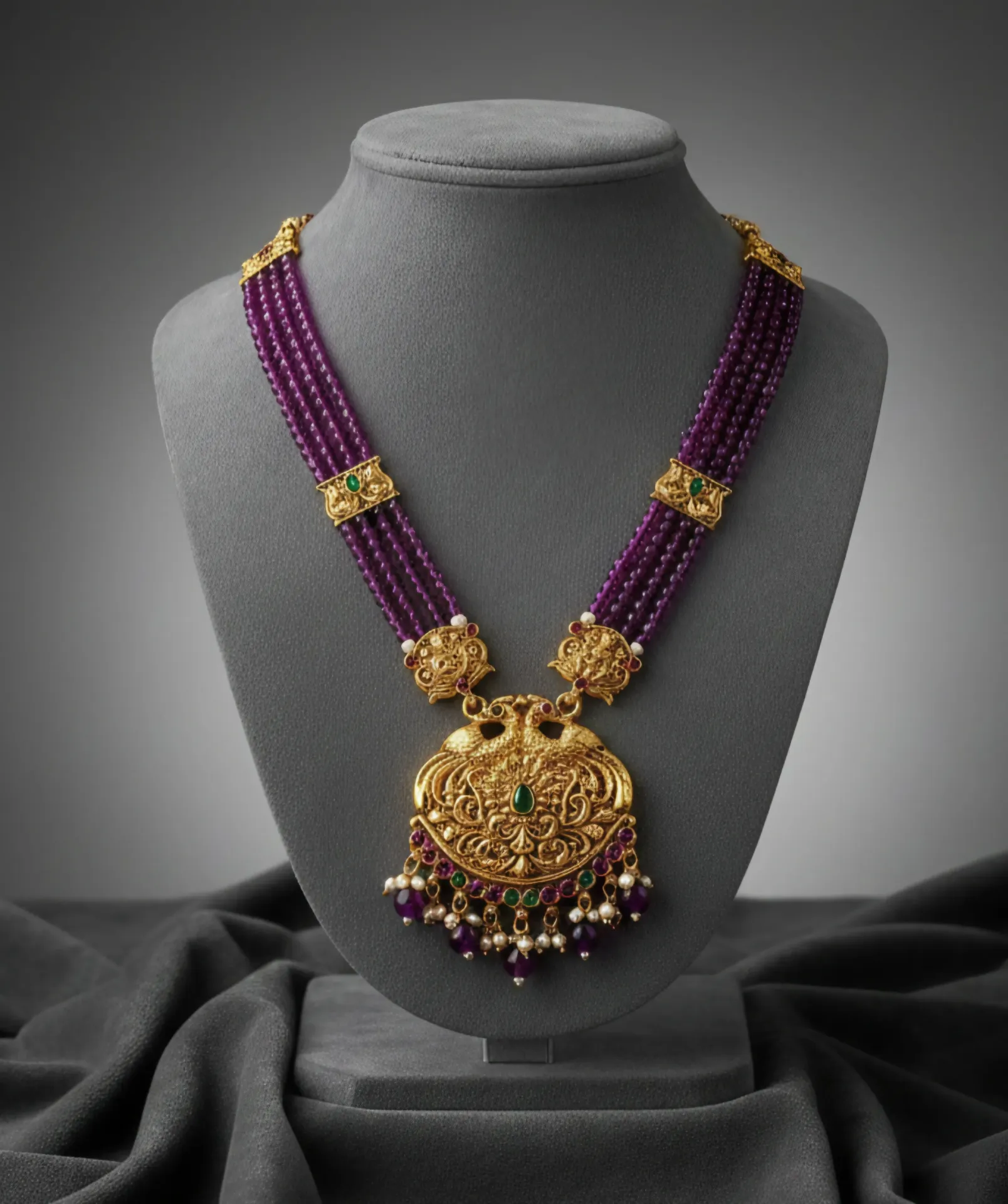 Beaded Long Haaram with Pendant