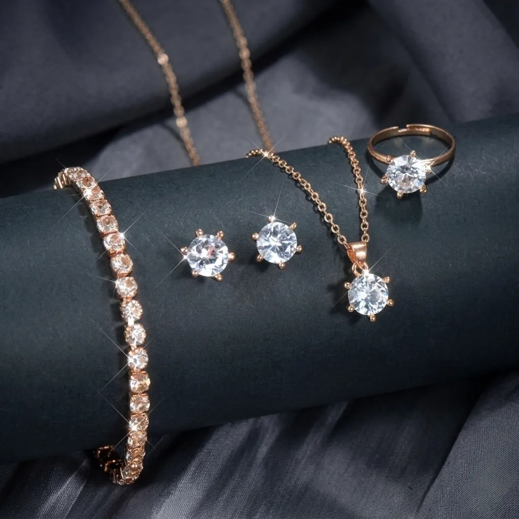 Zircon Luxe 4-Piece Jewelry Set