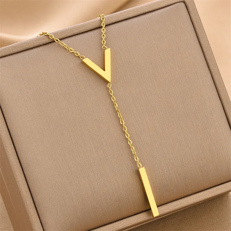 Gold Initial Drop Necklaces