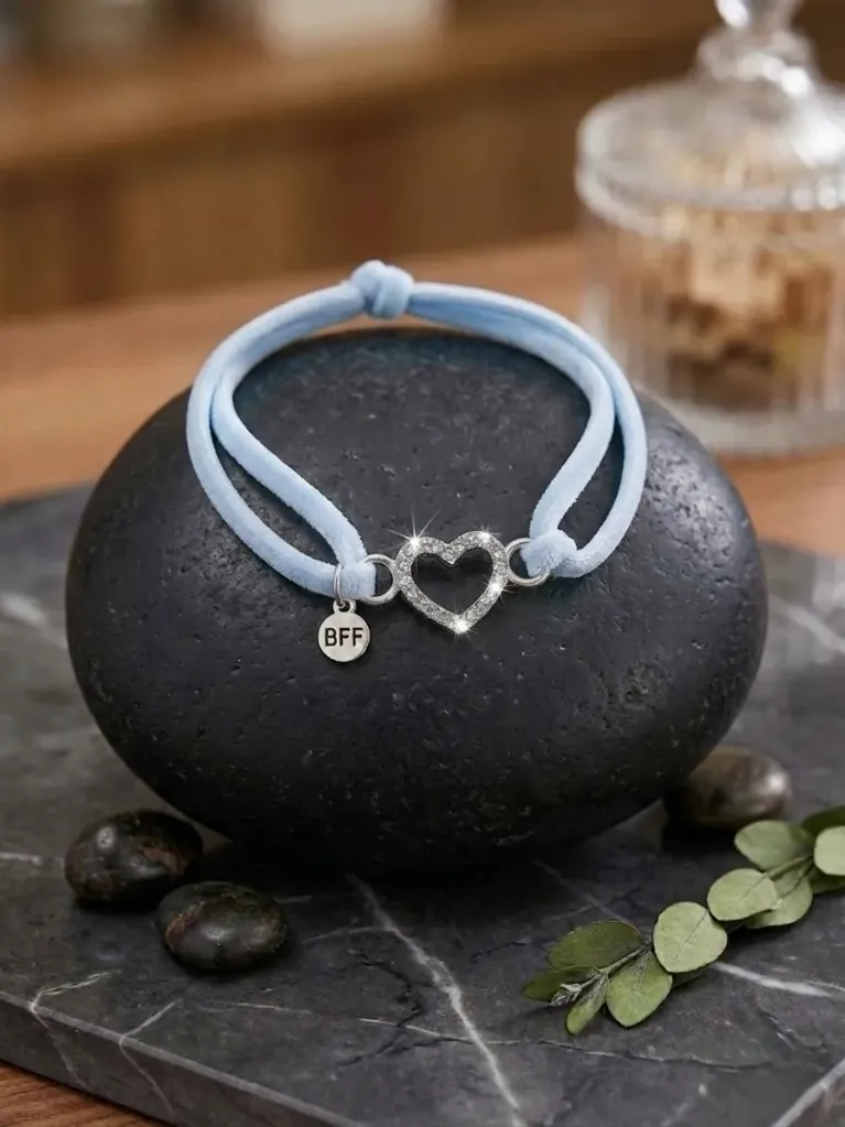 Pastel Blue Heart Charm Bracelets