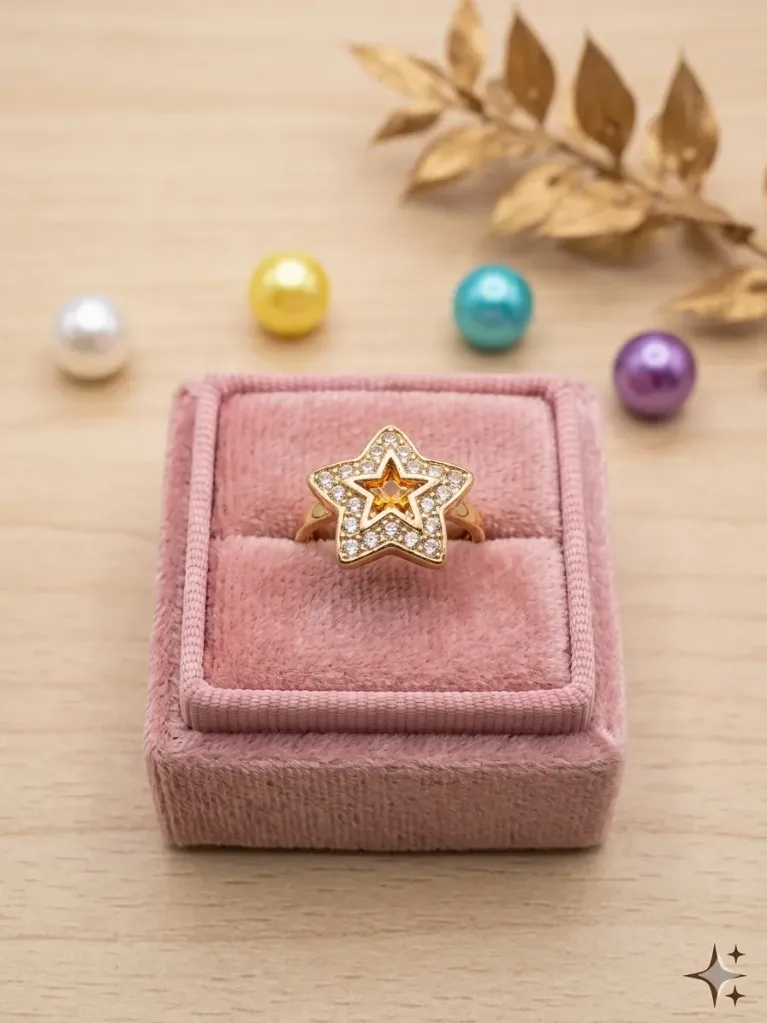Sparkling 5-Point Star Ring