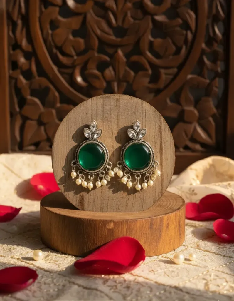 Fusion Oxidized Moti Earrings