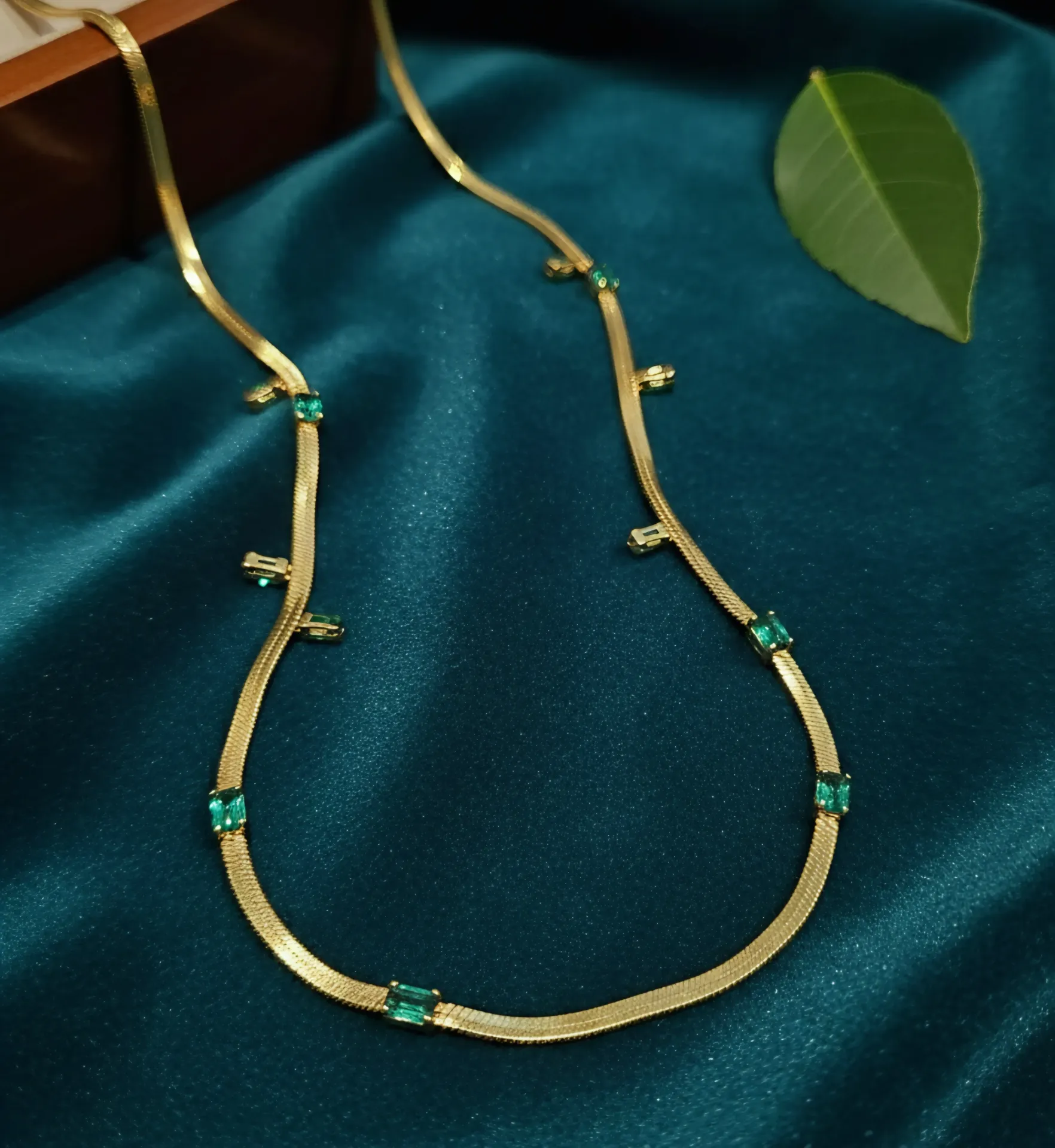 Emerald Snake Chain Necklace