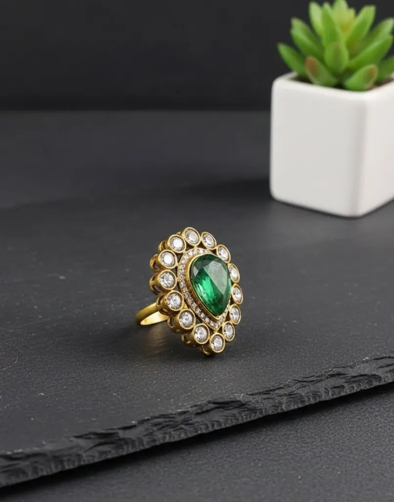 Stone & American Diamond Ring (Design 1)