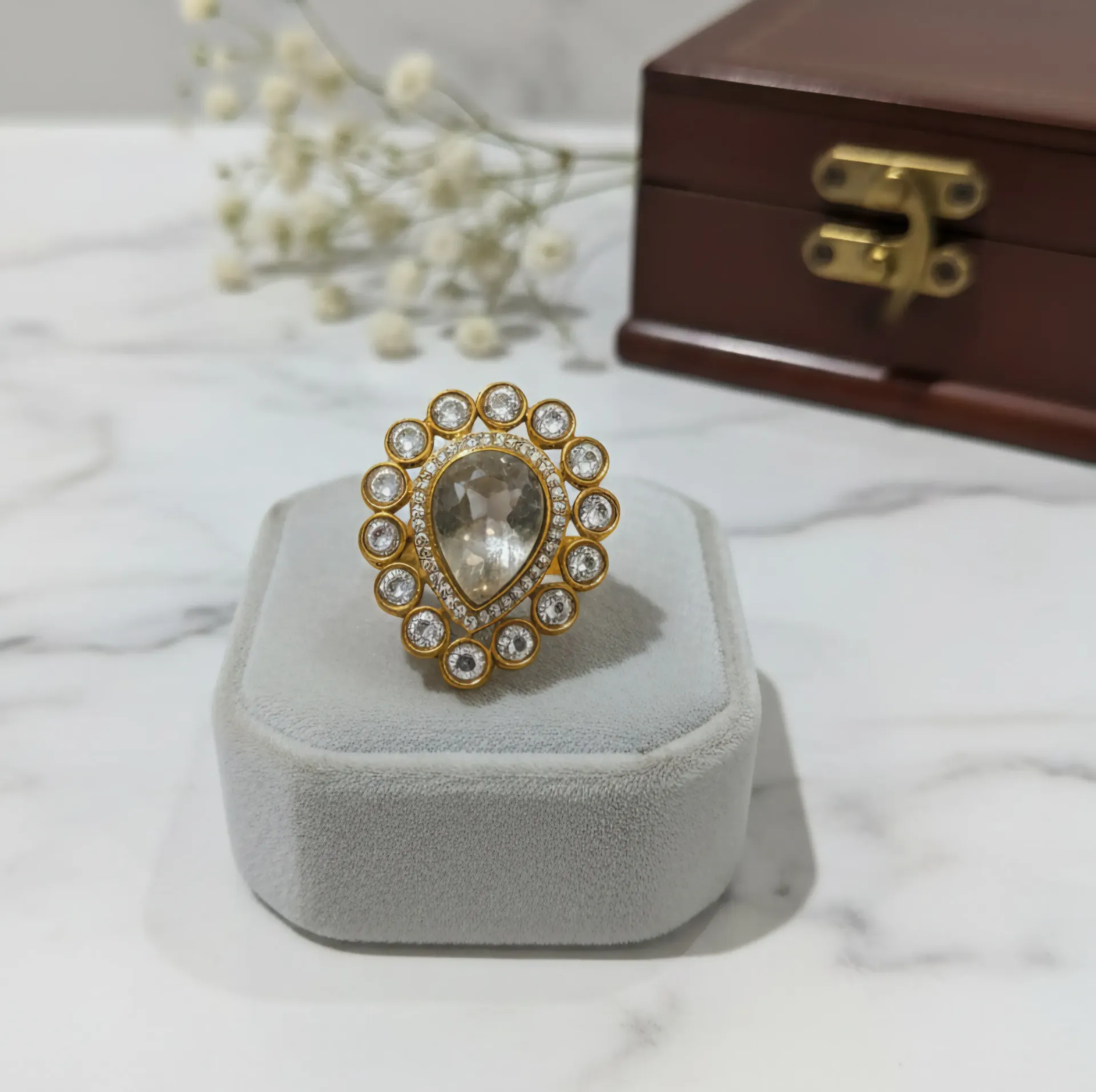 Stone & American Diamond Ring