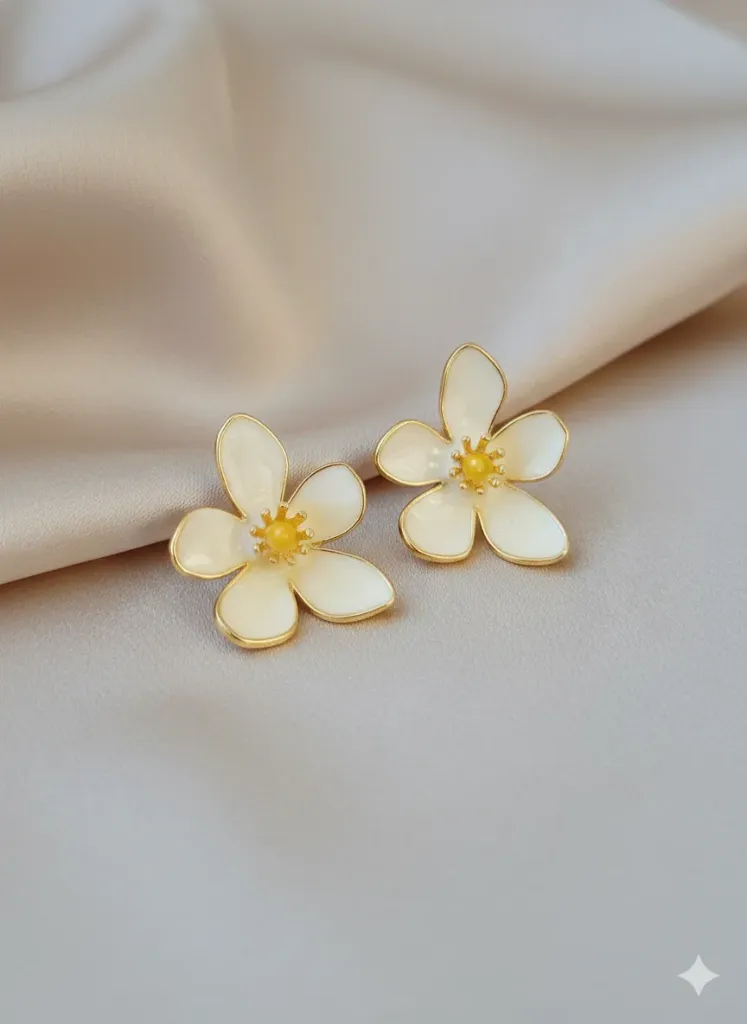 Camellia Flower Stud Earrings
