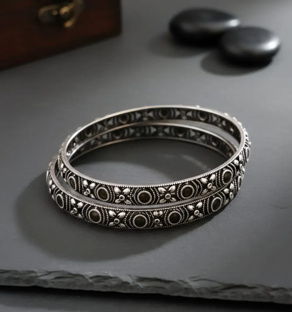 Oxidised Bangle Set (Pair of 2)