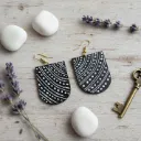 Black Tribal Carved Wooden Earrings