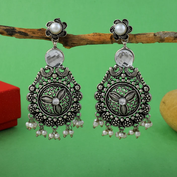 Classic Silver Oxidised Earrings