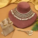Designer White Kundan Bridal Necklace Set
