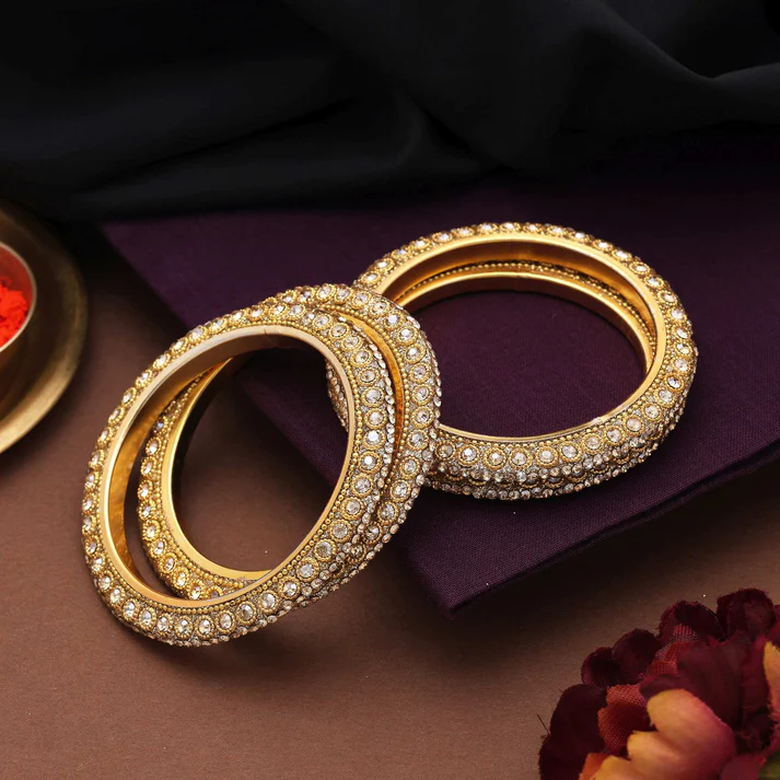 Elegant Traditional Gold Bangles (2X4)