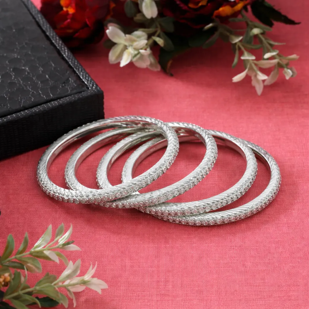 Silver Fashion Bangle (Set of 4) (2X4)