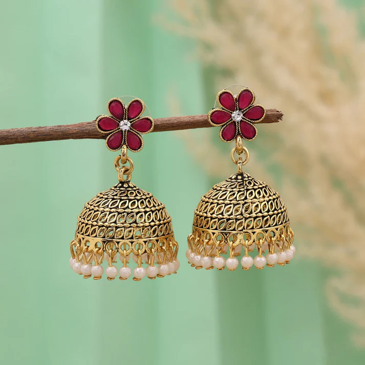Attractive Oxidised Jhumkas (Handmade Patterns)