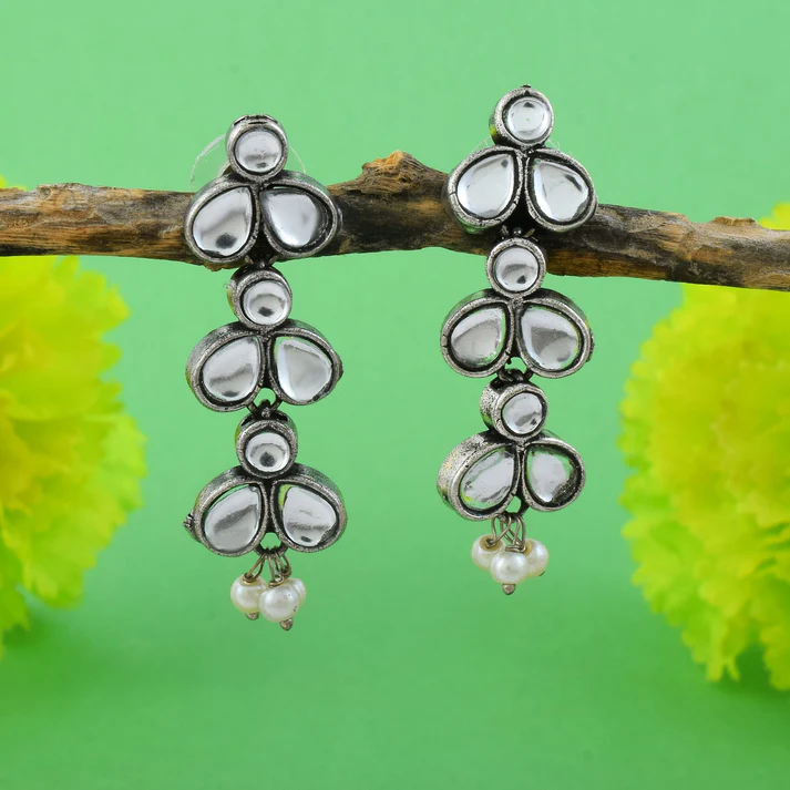 Elegant Oxidised Bridal Earrings