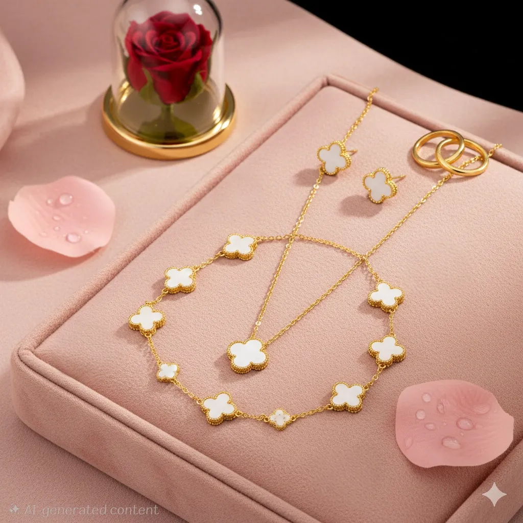 White Clover Jewellery Set