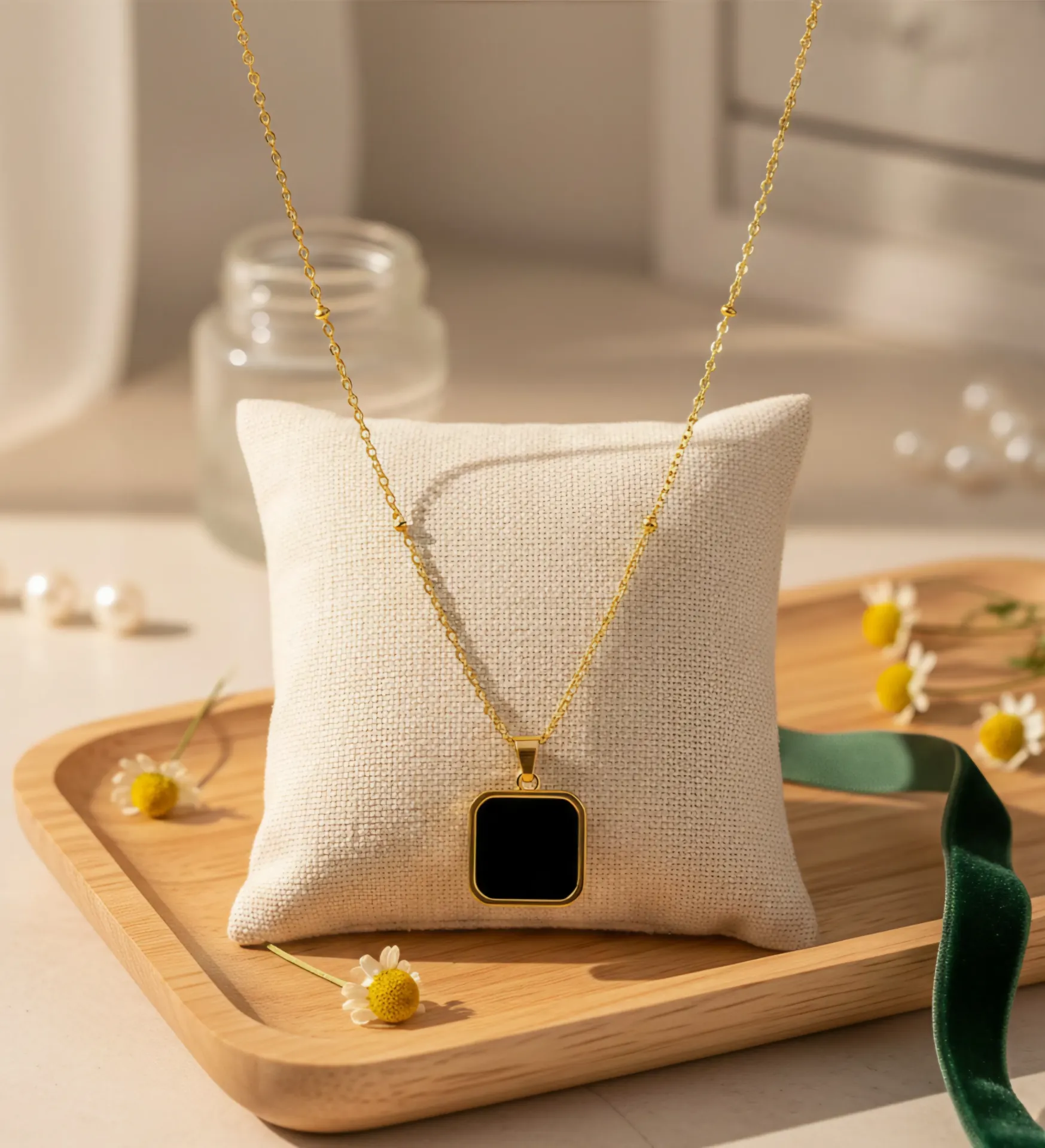 Black Geometric Pendant