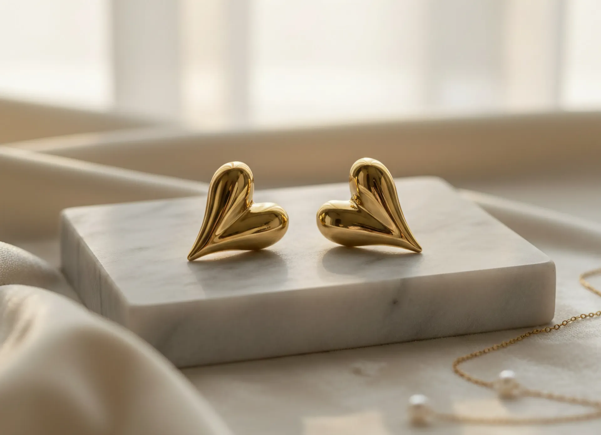 Timeless Heart Gold Studs