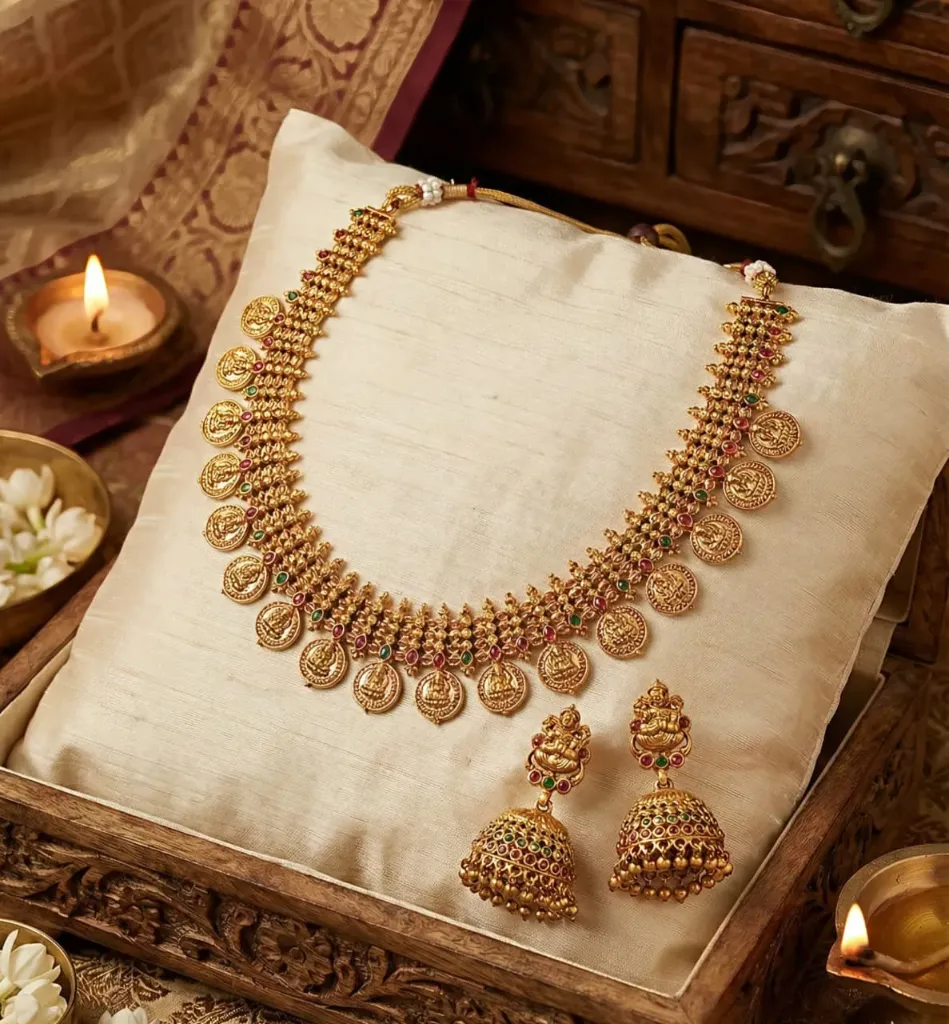 Lakshmi Kaashu Neckpiece with Stone Accents