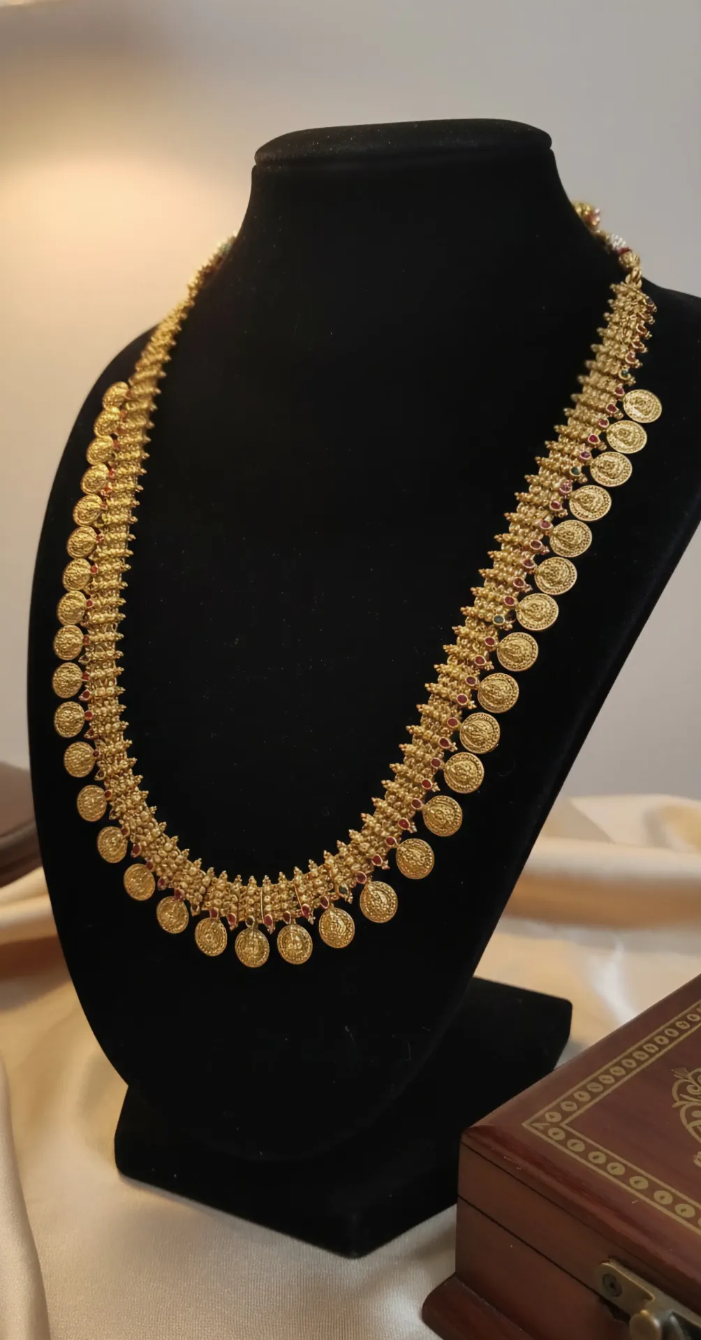 Lakshmi Kaashu Long Haaram with Stone Accents