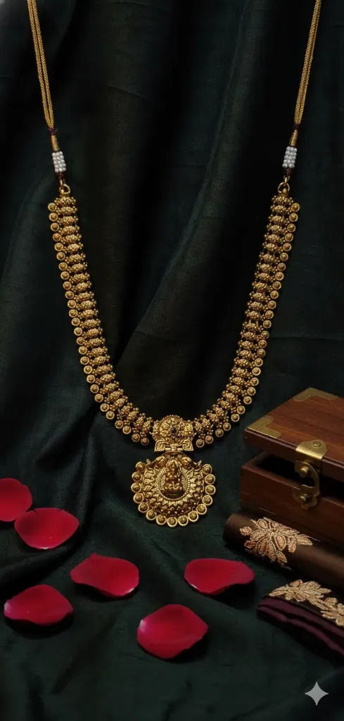 Antique Matte Lakshmi Pathakam Necklace Set