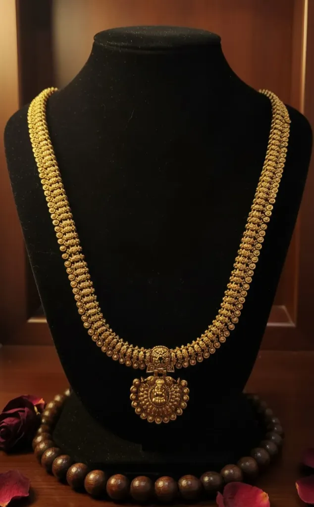 Antique Matte Lakshmi Pathakam Long Haaram