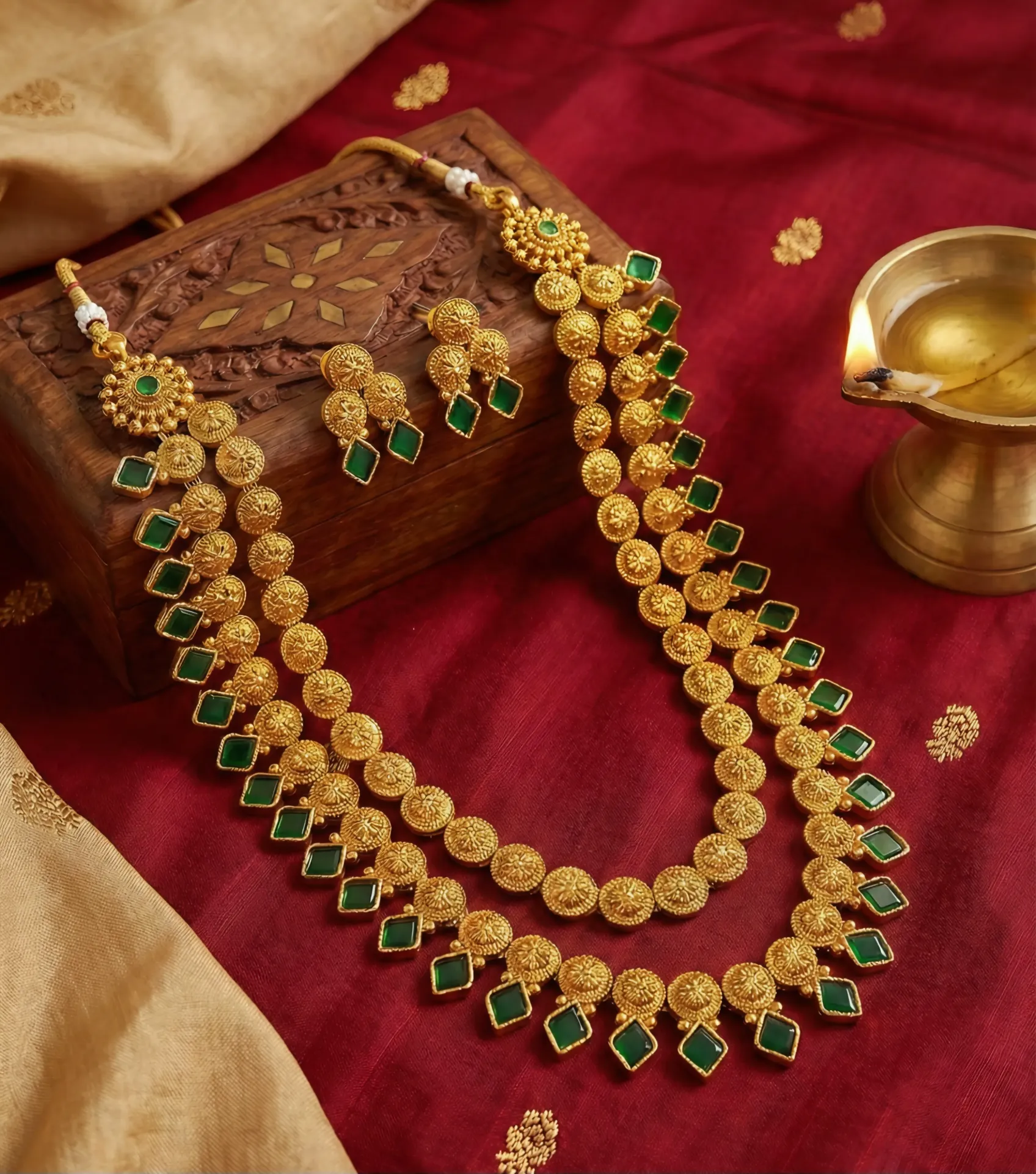 Color Motif Double-Layer Traditional Neckpiece