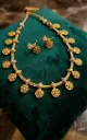 Gold Kemp Button Neckpiece with Color Moti
