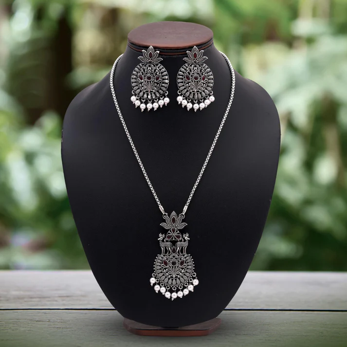 Royal Purple Oxidised Necklace Set