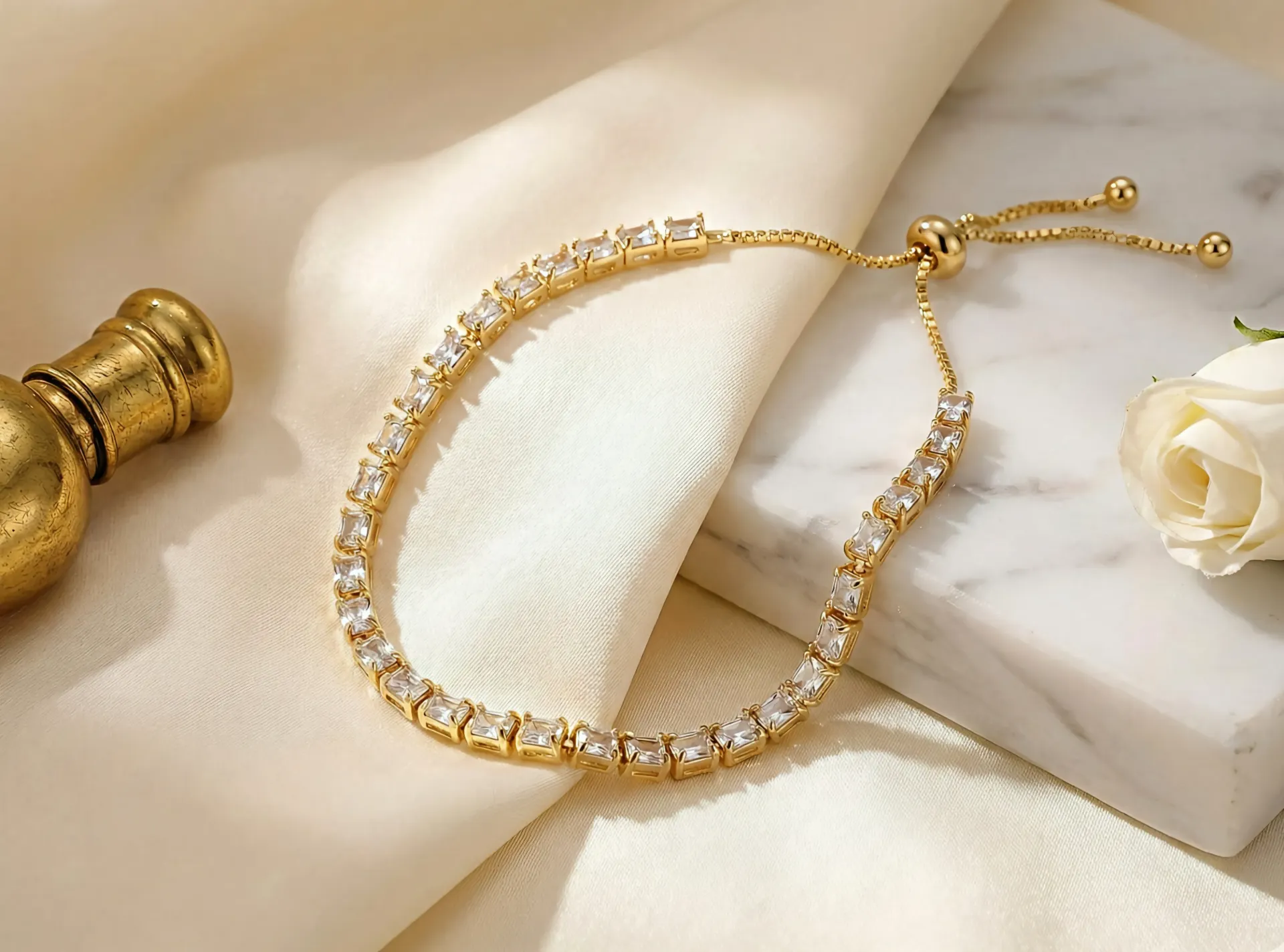 CZ White Matrix Tennis Bracelet