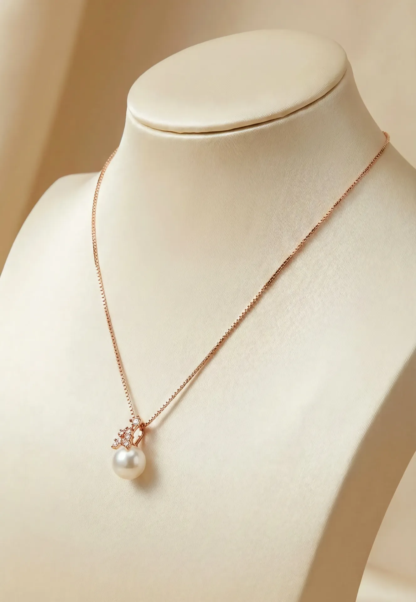 Rose Gold Crown Pearl AD Pendant