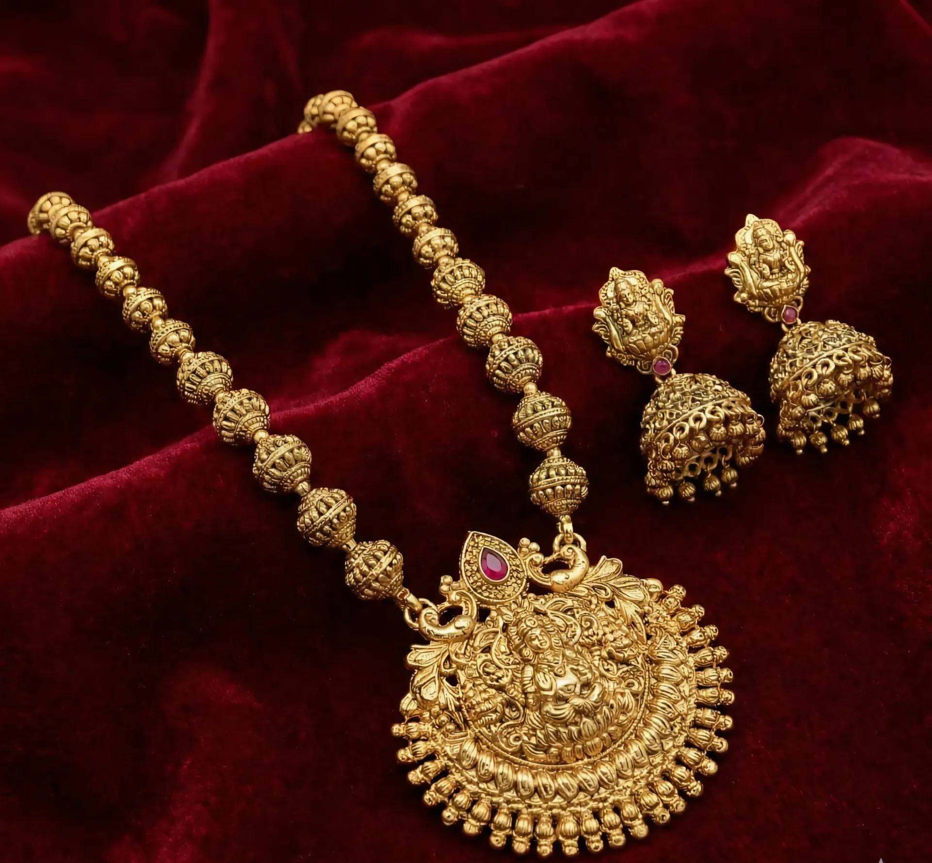 Nagas Antique Haaram with Lakshmi Pathakam Set
