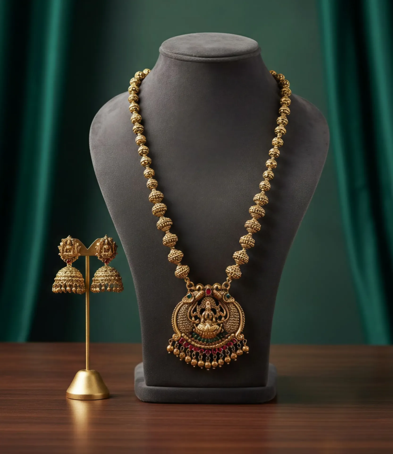Nagas Haaram with Lakshmi Pathakam & Gold Danglers